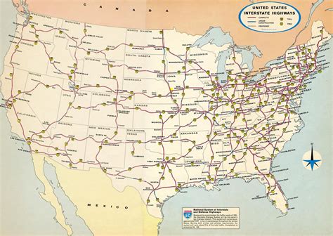 Map of US with Interstate Highways